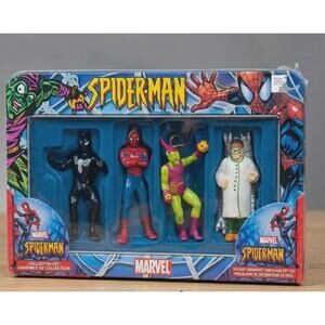 Vintage 2004 Kurt Adler Spiderman 4-Piece Ornament Set - Marvel Collection - NIB